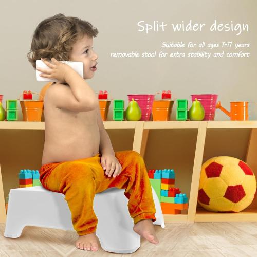Color Grey Foldable Two Step Stool for Toddlers,Kids stools for Bathroom,Non-Slip with Handles Kids Step Stool for Bathroom Sink,Toilet Bedroom,Potty Training,Kitchen (Gray)