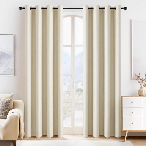 PONY DANCE Beige Blackout Curtains 80 inch Long 1 Panels Set, Thermal Insulated Solid Grommet Closet Curtains for Bedroom Closet Door, Temporary Doorway Cover Room Divider Drapes, W 55 x L 80