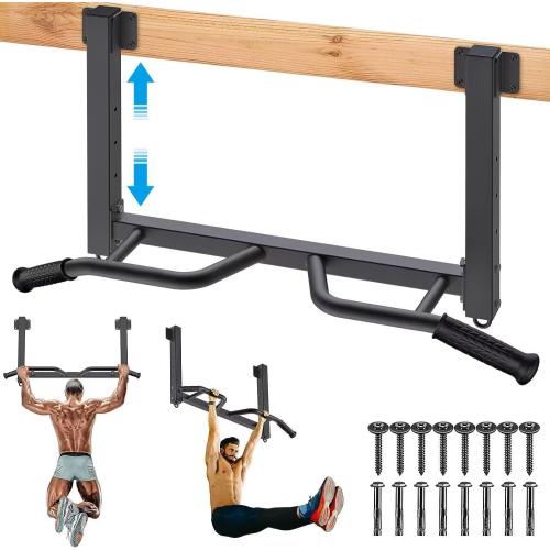 Kipika 32 Ceiling Mounted Pull Up Bar - Heavy Duty, Highly Adjustable, Multifunctional Chin Up Bar - Home Gym System with Punching Bag Hanger and Resistance Bands Training