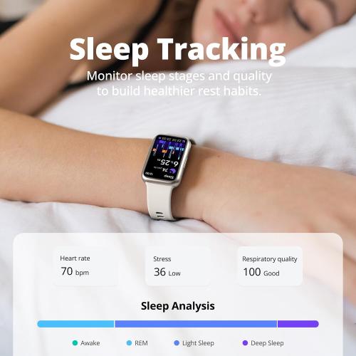 Fitness Tracker for Men & Women, 1.47” HD Smart Band, 24/7 Heart Rate & SpO2 Tracking, Sleep Monitor & Step Counter, 100  Sports Modes, 3ATM Waterproof, Compatible with Android & iOS, Beige