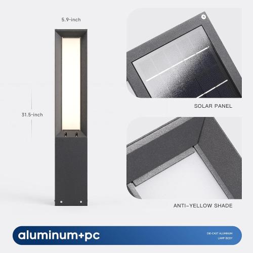 32 Solar Lanterns Outdoor Waterproof IP65 LED Outdoor Floor Lamp | 3000K Floor Lamps, Dusk to Dawn Large Solar Lantern, Modern Lanterns for Porch Patio Garden Landscape Lighting