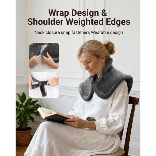 iDOO Electric Heating Pad for Back, FSA Eligible Items, Birthday Mothers Day Gifts for Mom Women, Weighted Large Heat Pad 24x33 for Neck & Shoulders Pain Relief, 5 Heat & 4 Timer Settings