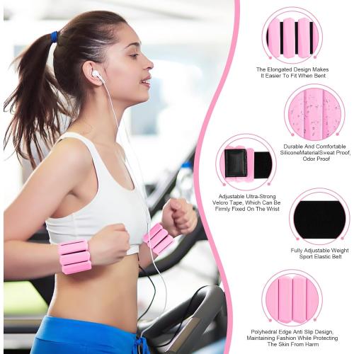 Wrist Weights Set of 2, Wearable Arm & Leg Weights for Women & Men, Adjustable Wrist Ankle Weights for Walking, Yoga, Swimming, Gym, 2lb