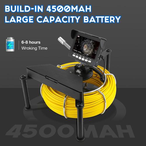 Sewer Camera 100ft/30m,0.9in/22mm Pipe Inspection Camera with 12pcs LEDs Light, 4.3 Screen 1000TVL Plumbing Snake Borescope with 4500mAh Battery DVR Recorder, Included 16GB Card