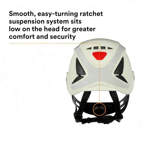 3M SecureFit Safety Helmet with 6 Point Suspension System and Chin Strap, for Construction and Heavy Infrastructure and Working at Height
