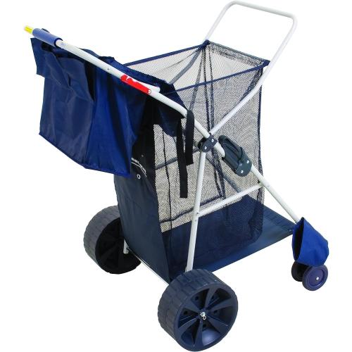 Rio Beach Wonder Wheeler Deluxe Utility, Lawn, and Beach Foldable Cart, Navy