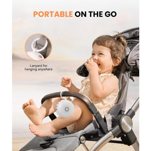 Dreamegg Portable Noise Machine for Baby Adult, Features Powerful Battery, 21 Soothing Sound, Noise Canceling for Office & Sleeping, Sound Therapy for Home, Travel, Registry Gift, Classic White