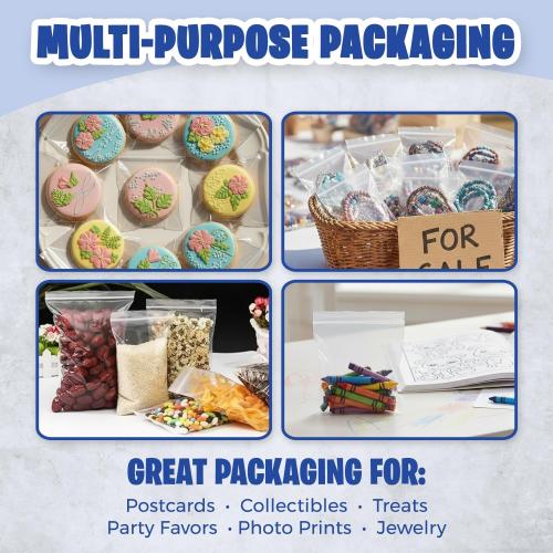 3 x 4 Inch Resealable Plastic Bags 1000 Pack — Clear Reclosable Zipper Seal Bags for Jewelry, Beads, Small Parts, Crafts, Hardware