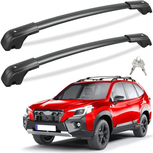 260lbs Lockable Roof Rack Cross Bars Compatible with Subaru Forester Wilderness 2022 2023 2024 with Raised Side Rails, Heavy Duty Aluminum Roof Crossbars Rooftop Luggage Racks Carrier