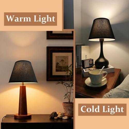 Black Small Lamp Shades Set of 2, 6x10x7 inch Empire Lampshades for Table, Floor & Wall Lamps, Assembly-Free, Spider Fitter Design, Replacement Fabric Lampshade for Bedroom, Living Room Decor
