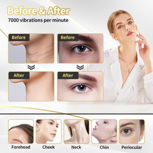 Portable Face Beauty Device, 7 Color Portable Face Massager Tool for Skin Care, Based on Triple Action LED, Thermal, and Vibration Technologies, at Home Skin Care Face Sculpting Tool(Glossy Black)