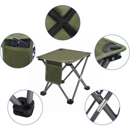 Roptat 2 Pack Camping Stool,Portable Folding Compact Lightweight Stool Seat for Camping Fishing Hiking Gardening Outdoor Walking Backpacking Travelling and Beach with Carry Bag
