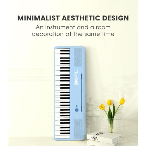 The ONE Smart Keyboard COLOR 61 Keys Piano Keyboard, Music Keyboard with 256 Timbres, 64 Polyphony, 2 Speakers, Built-in LED Lights and Free Apps (Blue)