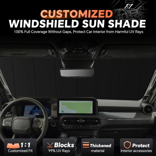 Sulagi Windshield Sun Shade for Kia K4 2025-2026 Custom Fit Accordion Folding Design Window Sunshade Car Accessories, Full Coverage Sun Visor Protector - Blocks 99% UV Rays