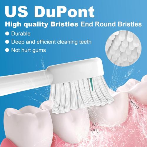 Replacement Brush Heads for WaterPik Sonic-Fusion 2.0 Flossing Toothbrush (SF-03/SF-04) and Sonic-Fusion Flossing Toothbrush (SF-01/SF-02),6 Count White with Covers