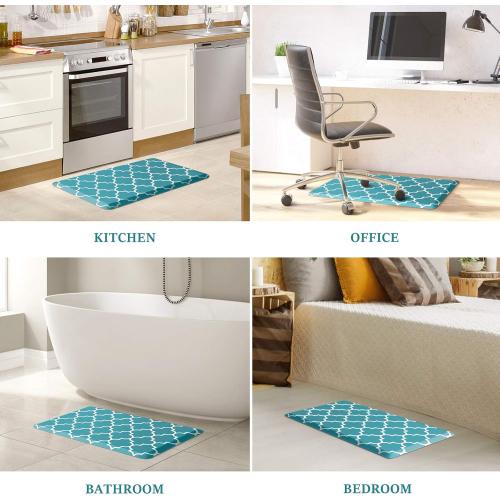 WISELIFE Kitchen Mat Cushioned Anti-Fatigue Kitchen Rug ,Non Slip Waterproof Kitchen Mats and Rugs Heavy Duty PVC Ergonomic Comfort Mat for Kitchen, Floor Home, Office, Sink, Laundry, Green