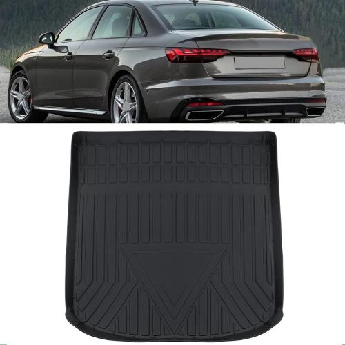 MotorFansClub Cargo Liner Fit for Audi A4 S4 2017 2018 2019 2020 2021 2022 2023 2024 2025 Trunk Liner Tray Heavy Duty Rubber Rear Trunk Waterproof Protector Floor Mat Black