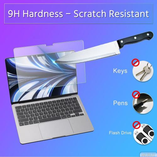 Tempered Glass Screen Protector for 2026-2022 MacBook Air M5 M4 M3 M2 13.6 (A3449 A3240 A3113 A2681), MacBook Air 13 M5 M4 M3 M2 Chip Screen Protector [9H Hardness] [No bubbles] [Anti Fingerprint]