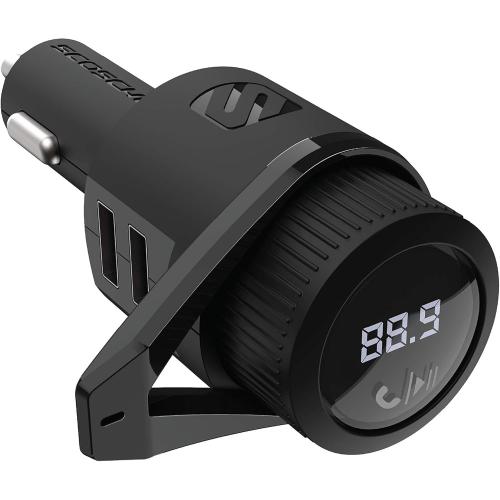 Scosche BTFM5 Bluetooth Hands-Free Car Kit with Digital FM Transmitter and Dual 12W USB Charging Ports For Vehicles