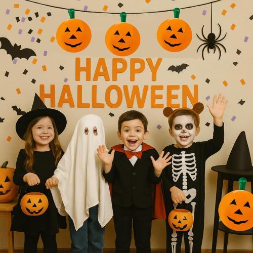The Dreidel Company 6 Halloween Pumpkin Inflatable Decorations, 16 Tall 6-Pack Halloween Pumpkin Decor