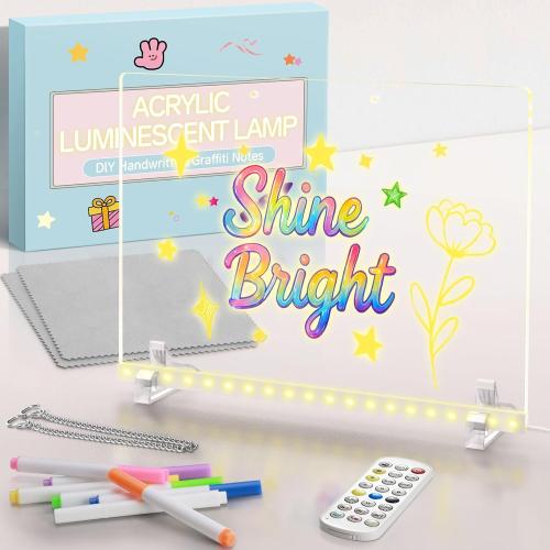 Teen Girl Gifts - Led Drawing Board Gifts for Teenage Girls Christmas Birthday Gift - Light up Message Board with Stand Markers
