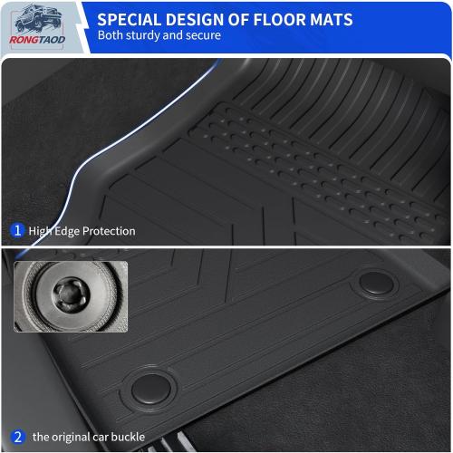 Rongtaod 6 Seats Floor Mats Compatible with 2020-2025 2026 Ford Explorer Captain Chairs Trunk Liner Cargo Liner Cargo Mat 2024 Explorer Accessories (Floor Mats Trunk Mat with Backrest Mat)