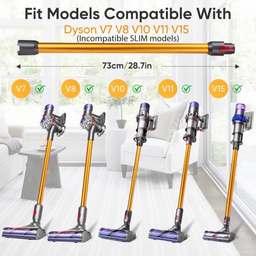Replacement Wand Quick Release Wand Compatible with Dyson V7 V8 V10 V11 V15 Stick Vacuum Cleaners, Extension Vacuum Replacement Tube, Orange