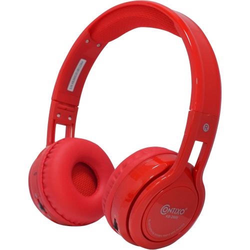 Contixo KB-2600 Over Ear Headphones - Wireless Bluetooth Headphones Kids Safe - 85dB with Volume Limited with Long Lasting Battery - Built-in Mic - Micro SD Card Slot - FM Stereo Radio (RED)