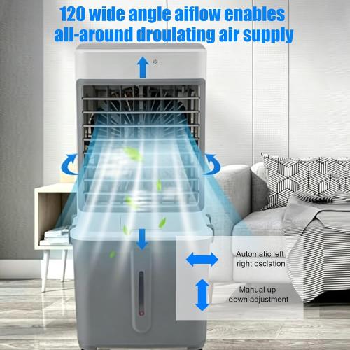 Water AC Unit, 8.5gal Water Tank, 120° Oscillation with 7H Timer and 3 Cooling Modes, Evaporative Cooler for Home, Office & Garage Use
