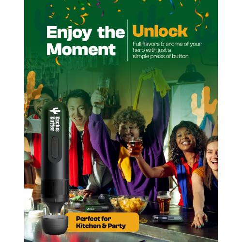 Black and Green K1 2024 Electric Kitchen Grinder Automatic Spice Mill Rechargeable Battery Powered For Grinding up to 1 Gram