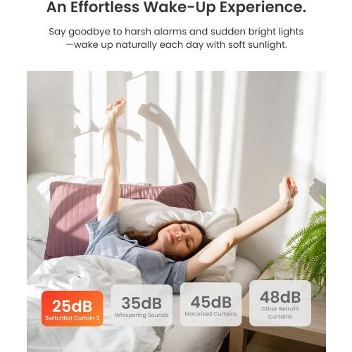 SwitchBot 2025 Automatic Curtain Opener 3 Rod-Bluetooth Remote Control, WiFi&Smartphone Control, Upgraded High-Performance, Add Hub to Compatible with Alexa, Google Home, HomeKit