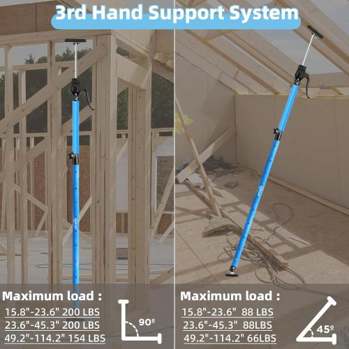 Cabinet Jacks for Installing Cabinets, Heavy Duty Third Hand Support Pole,Drywall Jack,Premium Dust Barrier Pole,Telescopic Adjustable Support Pole For Celling Extend from 49.2 to 114.2 inches 4PC