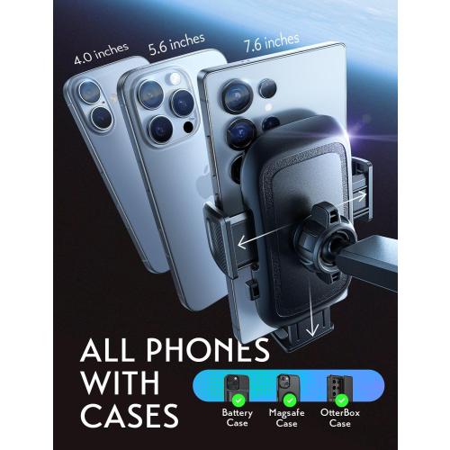 LISEN Electric Retractable Car Phone Mount, iPhone Vacuum Electric Suction Cup Phone Mount, Suction Cup Magnetic Phone Holder