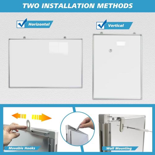 Magnetic Writeboard 24X36 Dry Erase Board Hanging & Wall Mounted Whiteboard S Aluminium Frame Message Boards for Home, School, Office, Kitchen