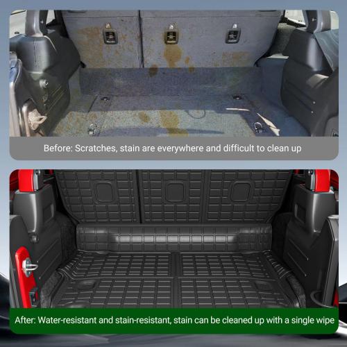 xipoqix Cargo Mat Backrest Mat Compatible with 2021-2025 Jeep Wrangler JL 4XE 4 Door TPE Cargo Liner TPE Replacement for 2021-2025 Jeep Wrangler JL Accessories (Trunk Mat Backrest Mats)