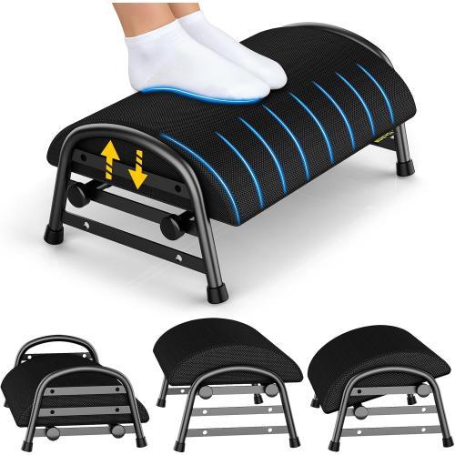 YEASHEIN Adjustable Foot Rest for Under Desk at Work, Ergonomic Under Desk Footrest with 6 Positions, Foot Stools for Under Office Desk Chair, Leg Rest for Home, Car, Computer, Gaming Accessories
