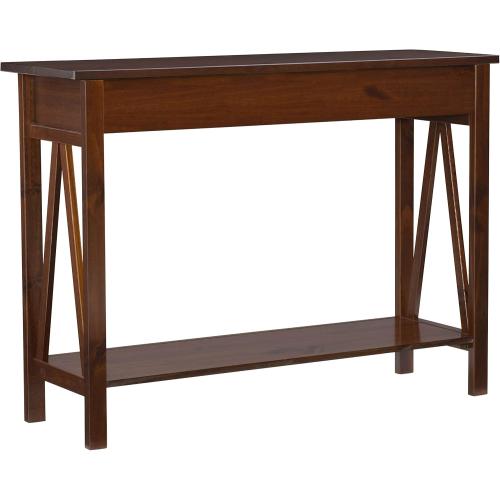Linon Home Dcor Console Table, 42.01w x 13.98d x 30.71h, Antique Tobacco