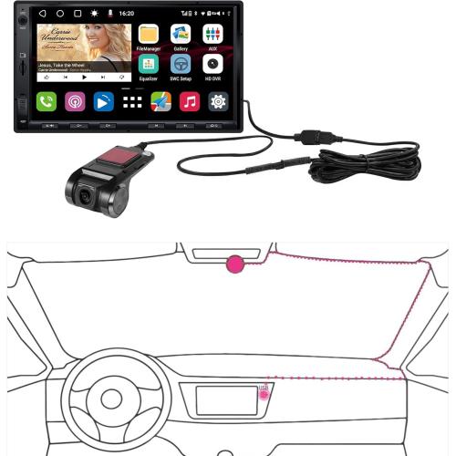 ATOTO AC-44P2 1080P USB DVR On-Dash Camera - Recording Video On Camera End -Compatible with ATOTO A5/ A6/ S8 / P9/ X10 Series. Not Compatible with F7 & P5 & P8 Series