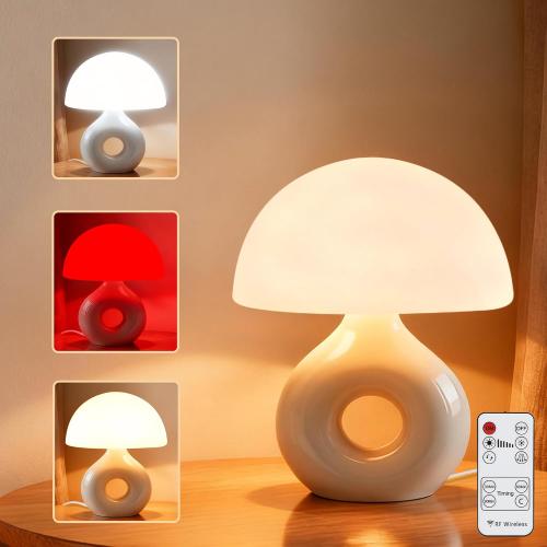 Mushroom Lamp, 670nm Red Light & 10000 Lux Therapy Lamp | Remote & Memory, 4 Color, 5 Brightness & Timers, Bedside Nightstand Sunlight Lamp for Bedroom Home Office Christmas Gift