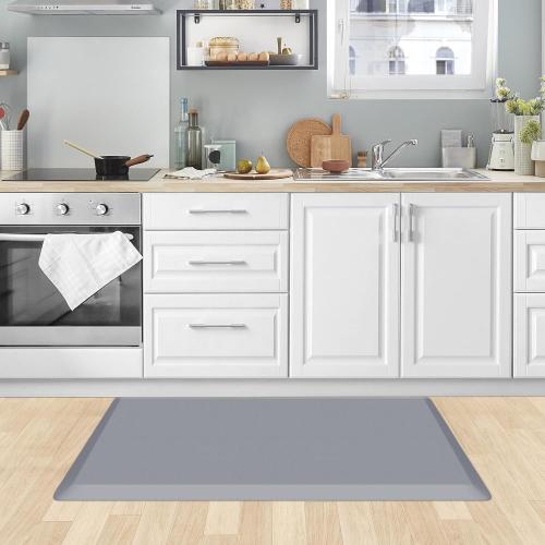 KitchenClouds Kitchen Mat Cushioned Anti Fatigue Rug 22x36 Waterproof, Non Slip, Standing and Comfort Desk/Floor Mats for House Sink Office (Grey,0.8inch)