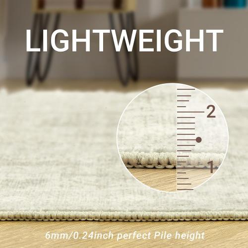 zesthome 5x7 Area Rugs - Ultra-Thin Washble Rug, Stain Resistant Anti Slip Backing Rugs for Living Room,Bedroom, Vintage Home Decor Area Rug (Beige/Grey,5'x7')