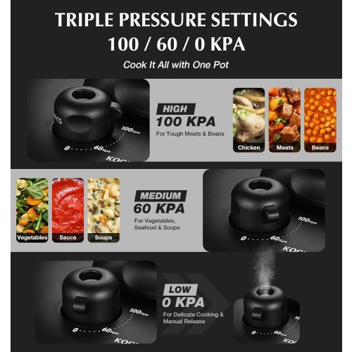 KOCH SYSTEME CS Stainless Steel Pressure Cooker 8.5QT, Olla de Presion, 18/10 Stainless Steel Pressure Cooker, Easy One-Press Lock, Stovetop Pressure Cookers, Induction Ready, Glass Lid & Steamer