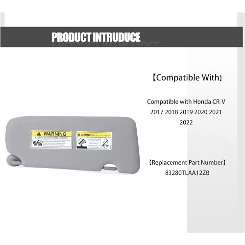 Driver side sun visor