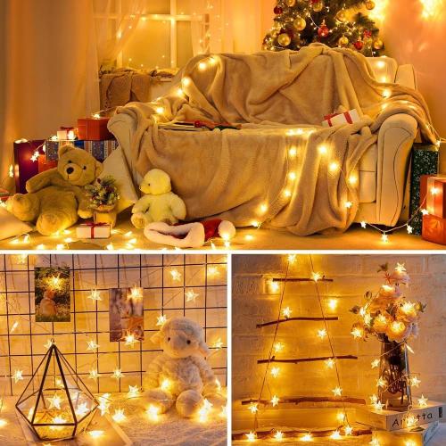 String Lights Star Lights Holiday Small Colorful Lights Christmas Decoration Outdoor Camping Ambient Lights (USB Standing Bright 3m 20 Lights)