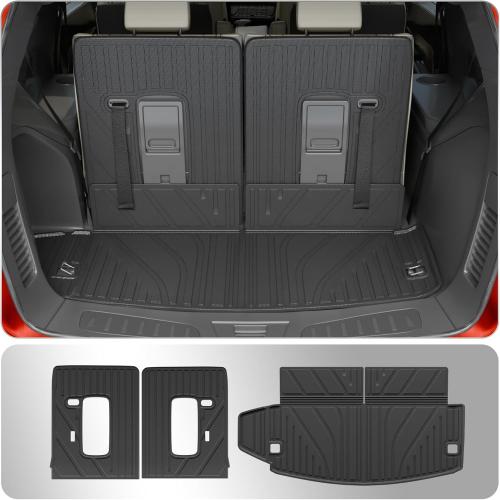 Cargo Mat Compatible with 2016-2025 Dodge Durango Trunk Liner for 6&7 Seats Cargo Area Protection TPE All Weather Back Seat Cover 2024 Durango Accessories (3rd Row Backrest Mats Trunk Mats)