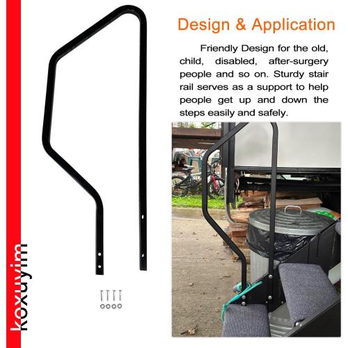 Step Handrail for Step Above 2nd Generation RV Entry Step. STP214-121H 3 Step Handrail Add Even More Support for Entering and Exiting Your RV