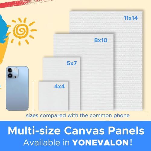 Mini Canvas for Painting 4x4 inch, 20 Pack Small Painting Canvases for Novices & Artists, Gesso Primed Acid-Free 100% Cotton, Blank Canvas Boards Panels for Oil, Watercolor, Acrylic, etc