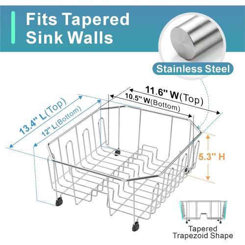 GSlife Small in Sink Dish Drying Rack, Stainless Steel, 13.4 x 11.6