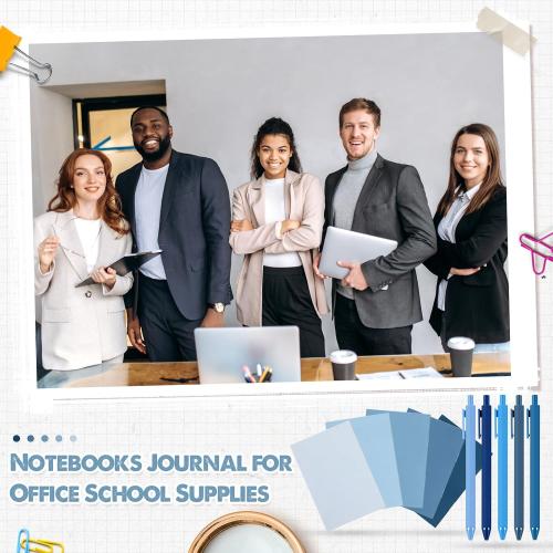 Mini Notebooks with Ballpoint Pens Bulk, 20 Set, Blue Series Colors