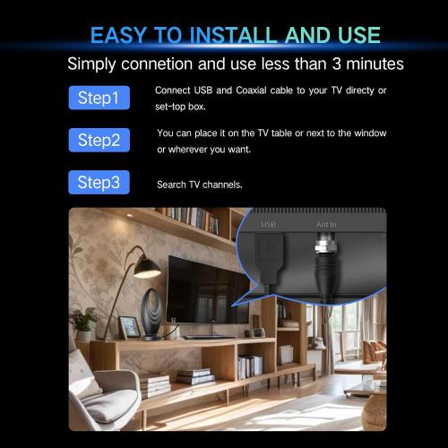 2025 TV Antenna for Smart TV and Old TV, 2200  Miles Range HD Digital TV Antenna Indoor with 360° Signal Strongest Booster, Supports Local Channels 1080P 4K Reception for Home, RV, Camping (10.1m)